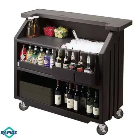 Cambro BAR540110 Portable Bar – Black with Ice Sink & Speed Rail