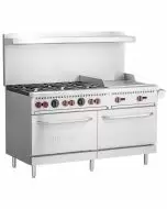 Vulcan SX60F 60" 6-Burner Gas Range w/ 24" Griddle, 2 Ovens