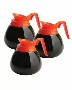 Bloomfield Glass Decaf Coffee Decanter with Orange Handle | Pack of 3