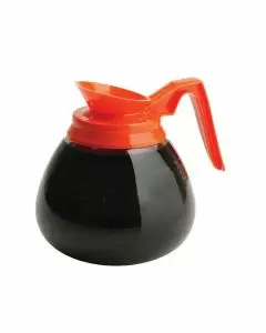 Bloomfield Glass Decaf Coffee Decanter with Orange Handle