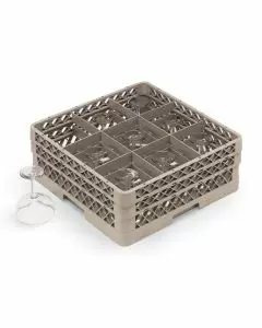 Vollrath 9 Compartment Dishwasher Glass Rack with 2 Extenders | 7-1/8"H