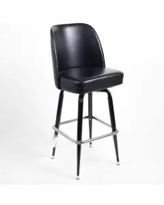 Heavy Duty Bucket Seat Swivel Bar Stool with Wide Seat - Black
