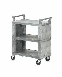Vollrath 3-Shelf Enclosed Plastic Utility Cart | 300 Lb Capacity