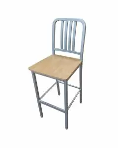 Oak Street BM-256 Steel Series Barstool with Wood Seat