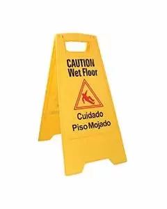 Caution Wet Floor Sign - Yellow, English & Spanish