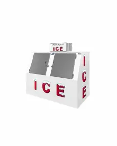 Ice Merchandiser the Leer L60ASL commercial ice freezer has two door holds 200 seven Lbs bag of ice in the ice bin merchandiser