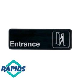 Pvc Entry Point Signs Black and White Plastic