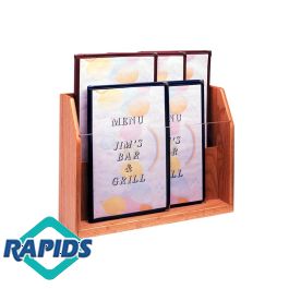 What Is Menu Rack 2 Pocket Wood Counter Rack for Menus or Newspapers