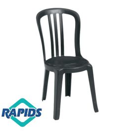 Grosfillex US495517 Black Miami Bistro Stacking Sidechair Outdoor