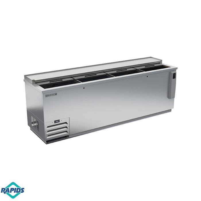 Top Load Stainless Steel Bottle Cooler | 4 Slide Top Horizontal