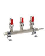3-Way CO2 Beer Gas Distributor Manifold for 3 Kegs