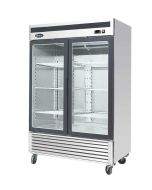 Atosa MCF8707GR Two Section Two Swing Door Refrigerator Merchandiser | 55" | 4" Castors