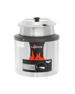Vollrath 72430 Cayenne Round Countertop Warmer with 4 qt. Inset and Hinge Cover