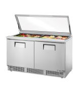 True Two Section Sandwich/Salad Prep Unit with Flat Glass Lid