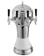 Perlick Roma 4 Faucet European Beer Tower, Green with Chrome Trim
