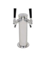 American Beverage Two Faucet Beer Tower, Stainless | 3" Column | Draft Arm