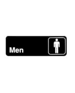 Men's Restroom Sign - Black Plastic Adhesive (9" x 3")