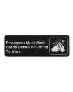 9" x 3" Sign, Employees Must Wash Hands 