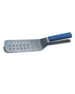 Dexter 8" x 3" Perforated Turner, Stainless Steel, Blue Handle