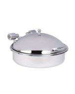 Vollrath 46123 6 qt. Intrigue Solid-Top Round Stainless Steel Induction Chafer with Stainless Steel Trim