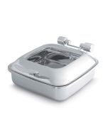 Vollrath 46134 6 qt. Intrigue Glass-Top Square Stainless Steel Induction Chafer