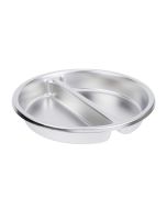 Vollrath 46861 4 qt. Divided Two-Compartment Round Stainless Steel Pan