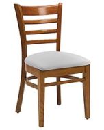 Ladderback Wood Restaurant Chair with Upholstered Seat
