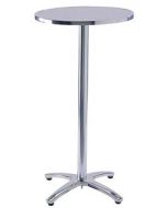 24" Round Indoor / Outdoor Aluminum Bar Table, 42" Tall