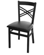 Oak Street Black Crossback Dining Chair for Restaurants & Bars | Choose Vinyl Seat Color