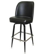 Wide Seat, Swivel Bucket Commercial Barstool on welded metal frame
