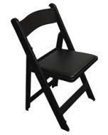 Black Folding Wedding Chair with Padded Seat