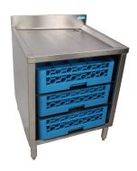 Underbar Glass Rack Storage Cabinet w/ Drainboard Top w/ Legs With Rack Slides