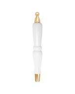 Krome Dispense C669 White Plastic Mini Pub Style Tap Handle, Gold Finish