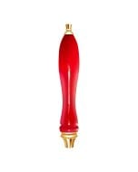 Krome Dispense C676 Red Plastic Pub Style Tap Handle, Gold Finish