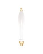 Krome Dispense C675 White Plastic Pub Style Tap Handle, Gold Finish