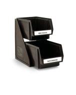 Vollrath Two-Tier Self-Serve Dispenser System Set with 8" Bins Black