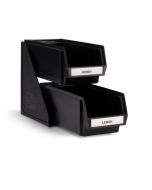 Vollrath Two-Tier Self-Serve Dispenser System Set with 11-1/4" Bins Black