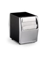 Vollrath Two-Sided Vertical Tabletop Napkin Dispenser Black with Chrome Faceplate