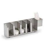 Vollrath Horizontal Lid Organizer with Five Adjustable Lid Compartments and Straw Holder
