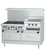 US Range 60"W Restaurant Range with 24" Griddle / Broiler | 6 Burner, 2 Ovens | U60-6R24RR
