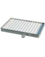 8" x 5-3/8" Draft Beer Drip Tray with Drain & White Polystyrene Grid 