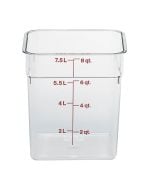 Cambro 8 Qt Clear Square Poly Food Storage Container