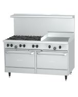 Garland X60-6G24RR Natural Gas 60" Commercial Oven Range (24" Grill, 6 Burners)