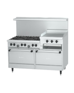US Range 60" Restaurant Range with 24" Griddle / Broiler | 6 Burners, 2 Ovens | Natural Gas | X60-10RR
