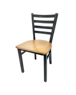 Oak Street Metal Rustic Ladderback Dining Chair with Wood Seat 