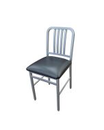 Oak Street CM-256 Steel Series Dining Chair with Black Vinyl Seat