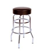 Classic Bar Stool w/ Double Foot Rest, Black