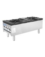 Turbo Air TASP-18S-D Radiance 18" Manual Gas Double Stock Pot Range 2 3-Ring Burners