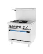 Turbo Air TARG-4B12G Radiance 36" Gas Range 4 Open Burners 12" Right Griddle & Standard Oven