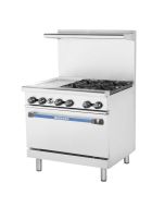 Turbo Air TARG-12G4B Radiance 36" Gas Range 12" Left Griddle 4 Open Burners & Standard Oven